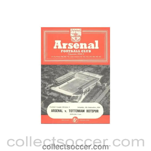1954 - Arsenal v Tottenham Hotspur official programme 04/09/1954