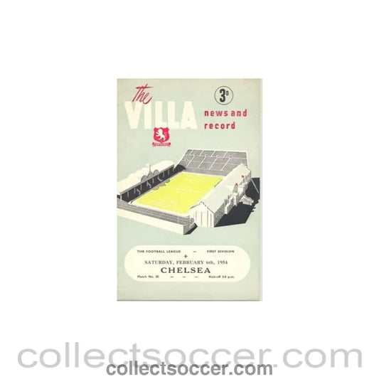 1954 - Aston Villa vChelsea official programme 06/02/1954 - Collect Soccer