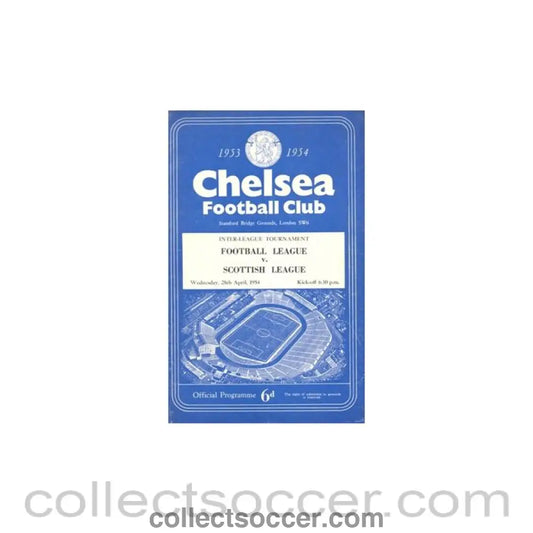 1954 - AtChelsea - Football League v Scottish League official programme 28/04/1954 - Collect Soccer