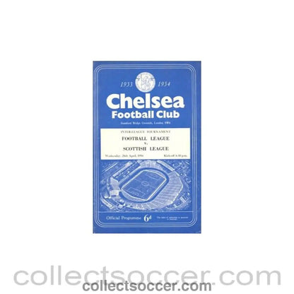 1954 - AtChelsea - Football League v Scottish League official programme 28/04/1954 - Collect Soccer