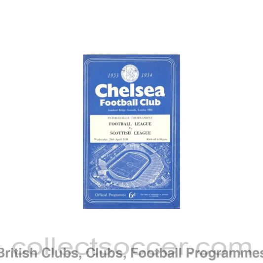1954 - AtChelsea - Football League v Scottish League official programme 28/04/1954