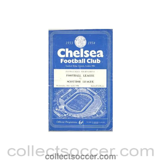 1954 - AtChelsea - Football League v Scottish League official programme 28/04/1954 reduced price