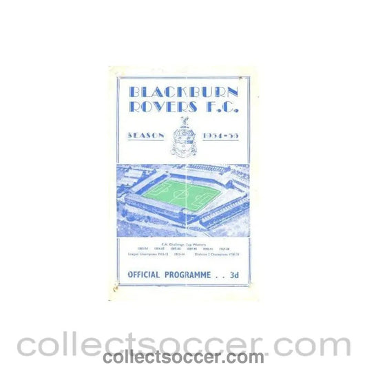 1954 - Blackburn Rovers v Plymouth Argyle official programme 25/09/1954 - Collect Soccer
