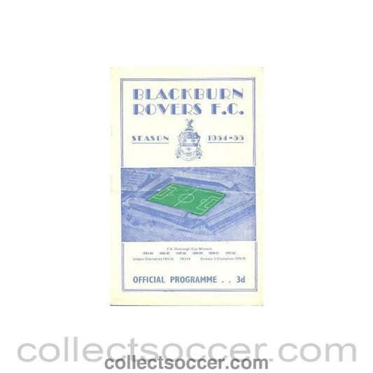 1954 - Blackburn Rovers v Rotherham United official programme 23/10/1954 - Collect Soccer