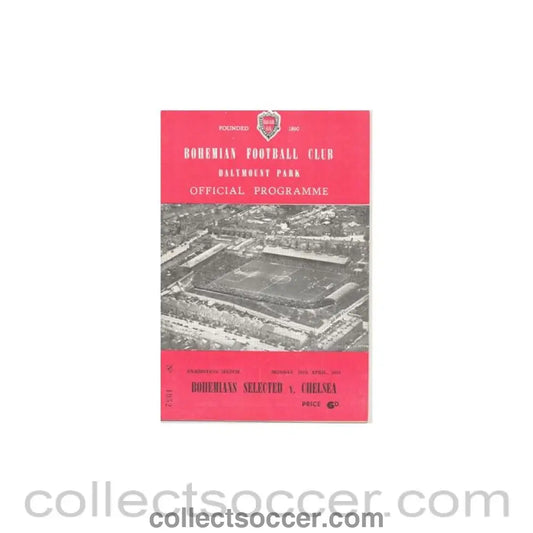1954 - Bohemians Selected v Chelsea official programme 26/04/1954 Very Rare!