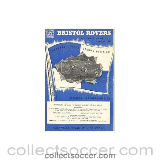 1954 - Bristol Rovers v Blackburn Rovers official programme 18/09/1954 - Collect Soccer