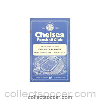 1954 - Chelsea v Burnley official programme 23/08/1954 - Collect Soccer