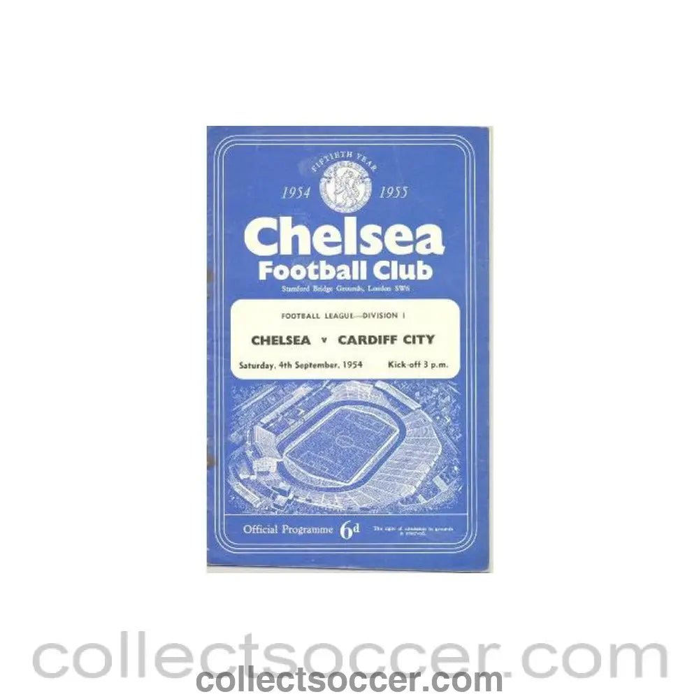 1954 - Chelsea v Cardiff City official programme 04/09/1954 - Collect Soccer