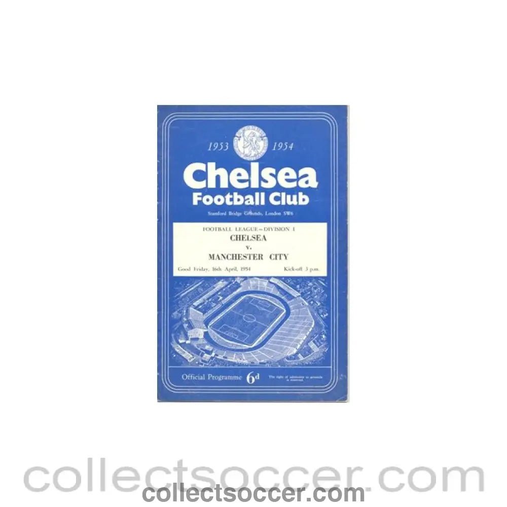 1954 - Chelsea v Manchester City official programme 16/04/1954 - Collect Soccer