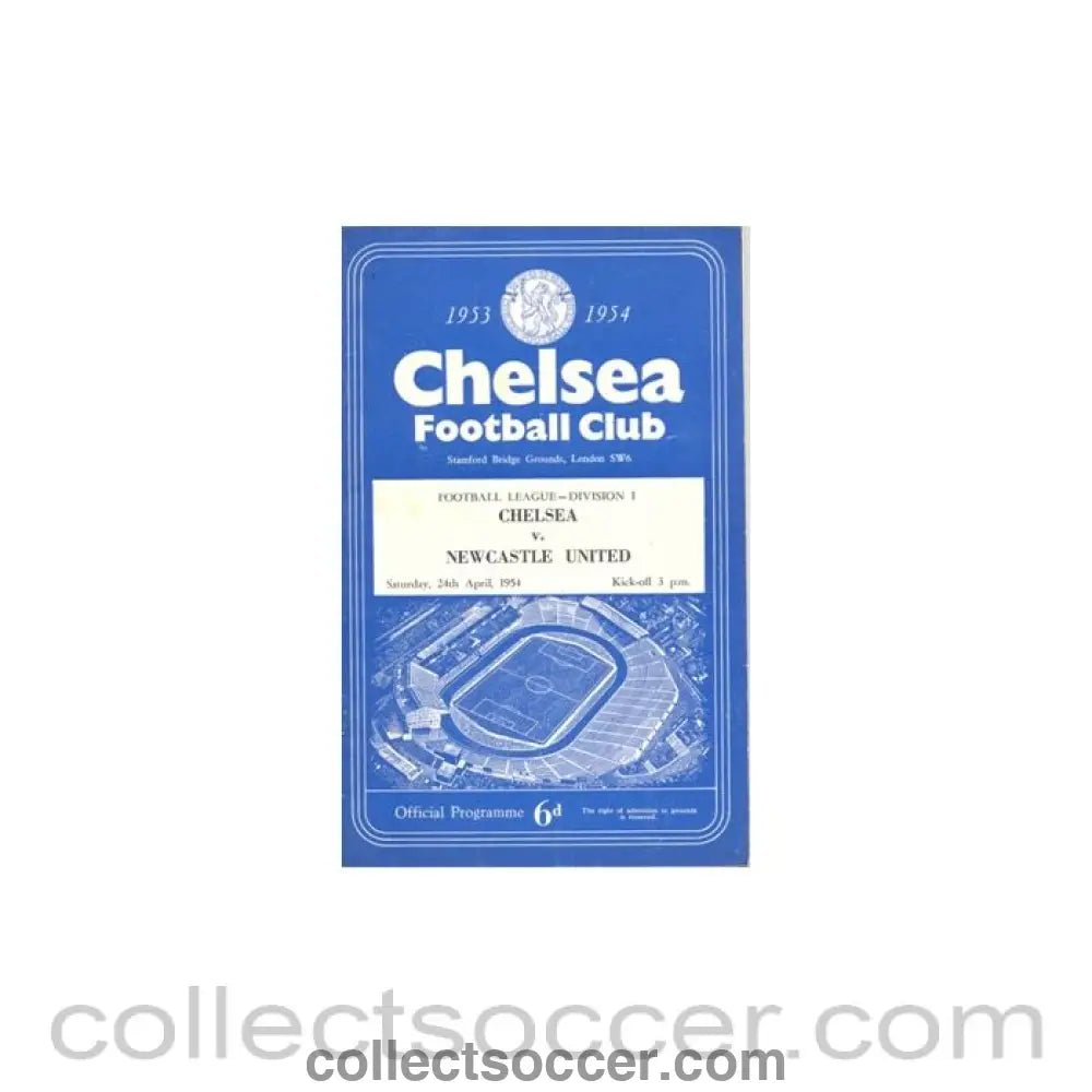 1954 - Chelsea v Newcastle United official programme 24/04/1954 - Collect Soccer