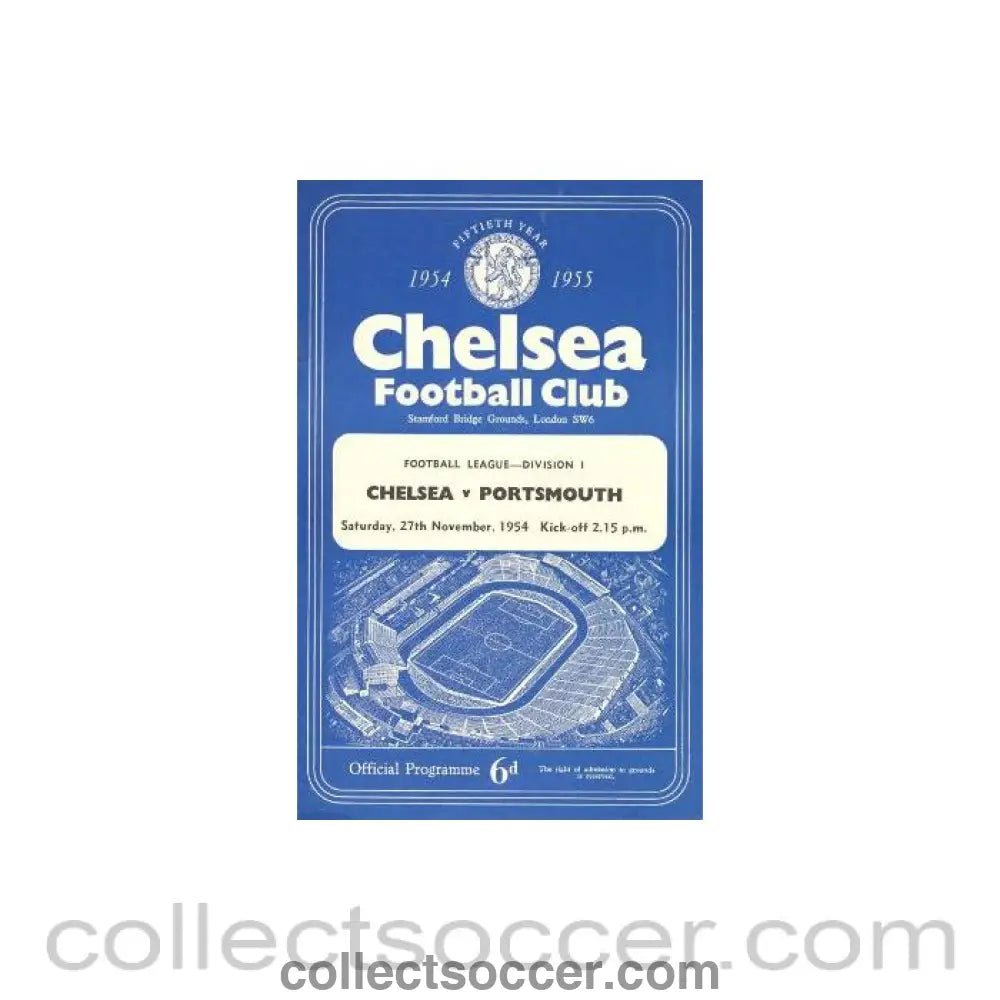 1954 - Chelsea v Portsmouth official programme 27/11/1954 - Collect Soccer