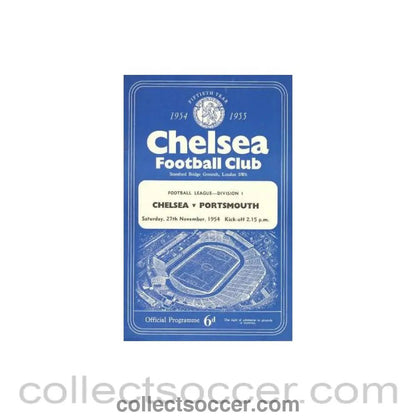 1954 - Chelsea v Portsmouth official programme 27/11/1954 - Collect Soccer
