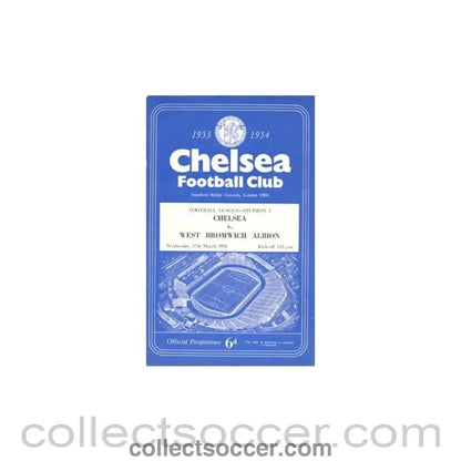 1954 - Chelsea v West Bromwich Albion official programme 17/03/1954 - Collect Soccer