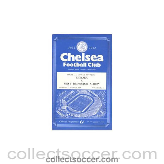1954 - Chelsea v West Bromwich Albion official programme 17/03/1954
