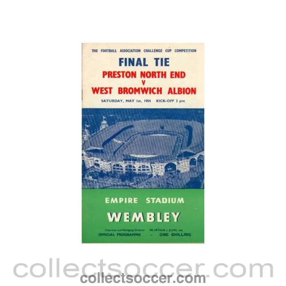 1954 FA Cup Final Programme Preston North End v West Bromwich Albion