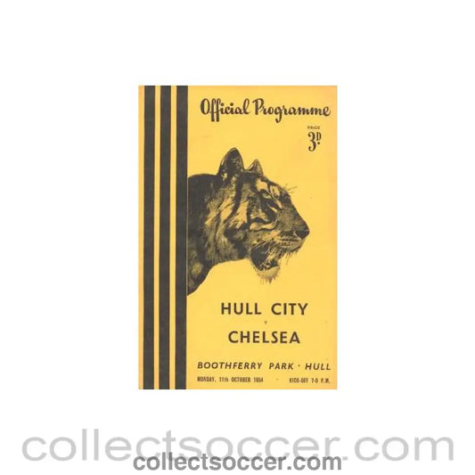 1954 - Hull City vChelsea official programme 11/10/1954