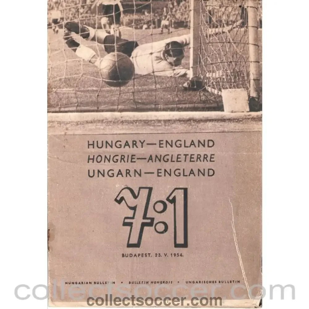 1954 Hungary v England Celebratory Magazine produced just after the game. 7 - 1 Scoreline! - Collect Soccer