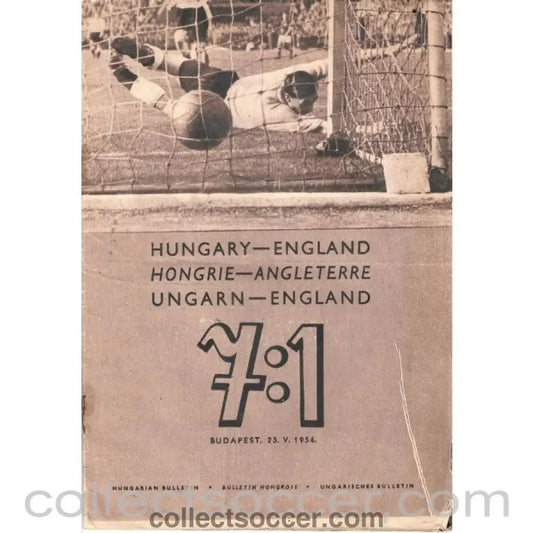 1954 Hungary v England Celebratory Magazine produced just after the game. 7 - 1 Scoreline! - Collect Soccer