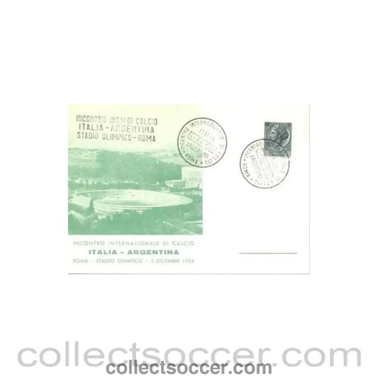 1954 - Italy v Argentina postcard 05/12/1954