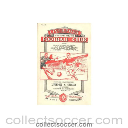 1954 - Liverpool vChelsea official programme 20/03/1954 - Collect Soccer