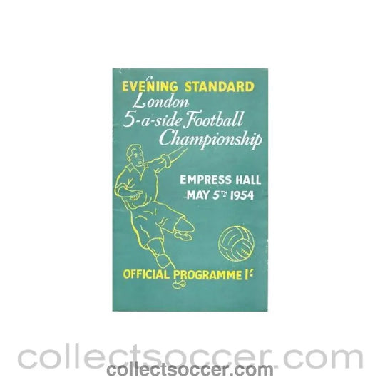 1954 London Five - a - Side Football Championship Evening Standard official programme 05/05/1954 - Collect Soccer