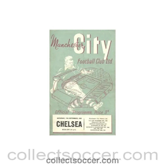 1954 - Manchester City vChelsea official programme 11/09/1954 - Collect Soccer