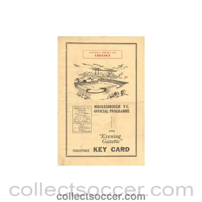 1954 - Middlesbrough v Chelsea official programme 06/03/1954 - Collect Soccer