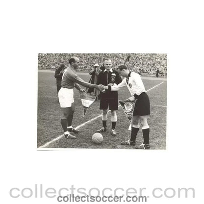 1954 - Photograph of the first game between Germany and France after WWII in 1954 - Collect Soccer