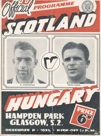 1954 Scotland v Hungary Official Programme
