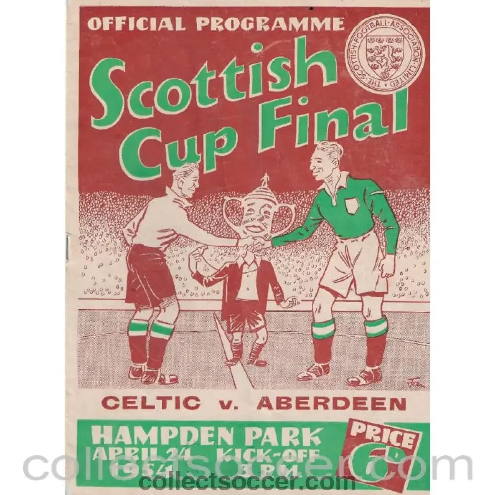 1954 Scottish Cup Final Celtic v Aberdeen Official Programme - Collect Soccer