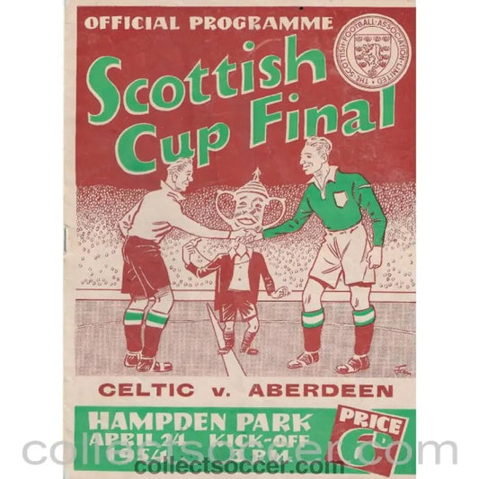 1954 Scottish Cup Final Celtic v Aberdeen Official Programme - Collect Soccer