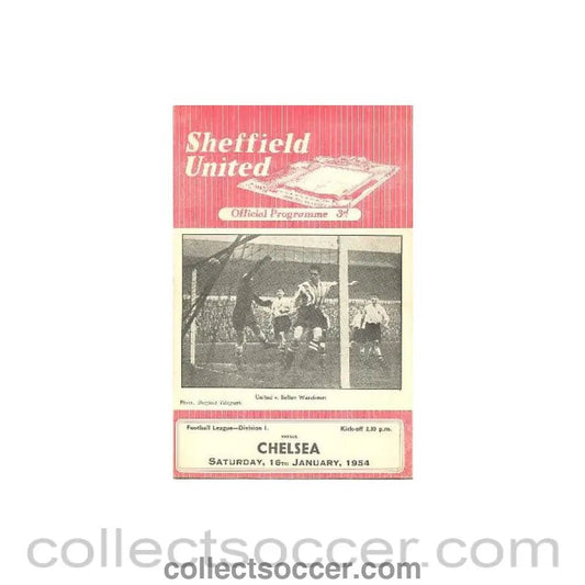 1954 - Sheffield United vChelsea official programme 16/01/1954 - Collect Soccer