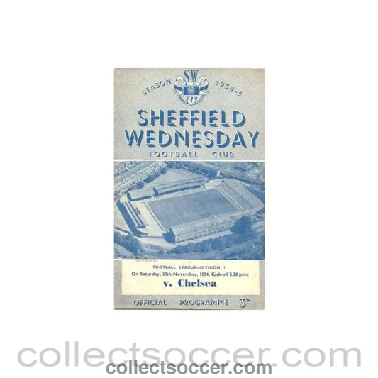 1954 - Sheffield Wednesday vChelsea official programme 20/11/1954
