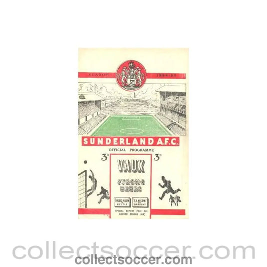 1954 - Sunderland v Chelsea official programme 06/11/1954 - Chelsea first Championship season - Collect Soccer