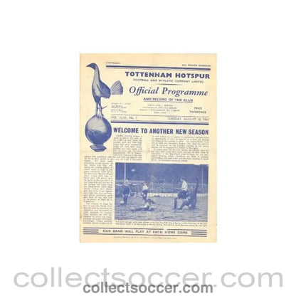 1954 - Tottenham Hotspur Public Trial Match official programme 10/08/1954 - Collect Soccer