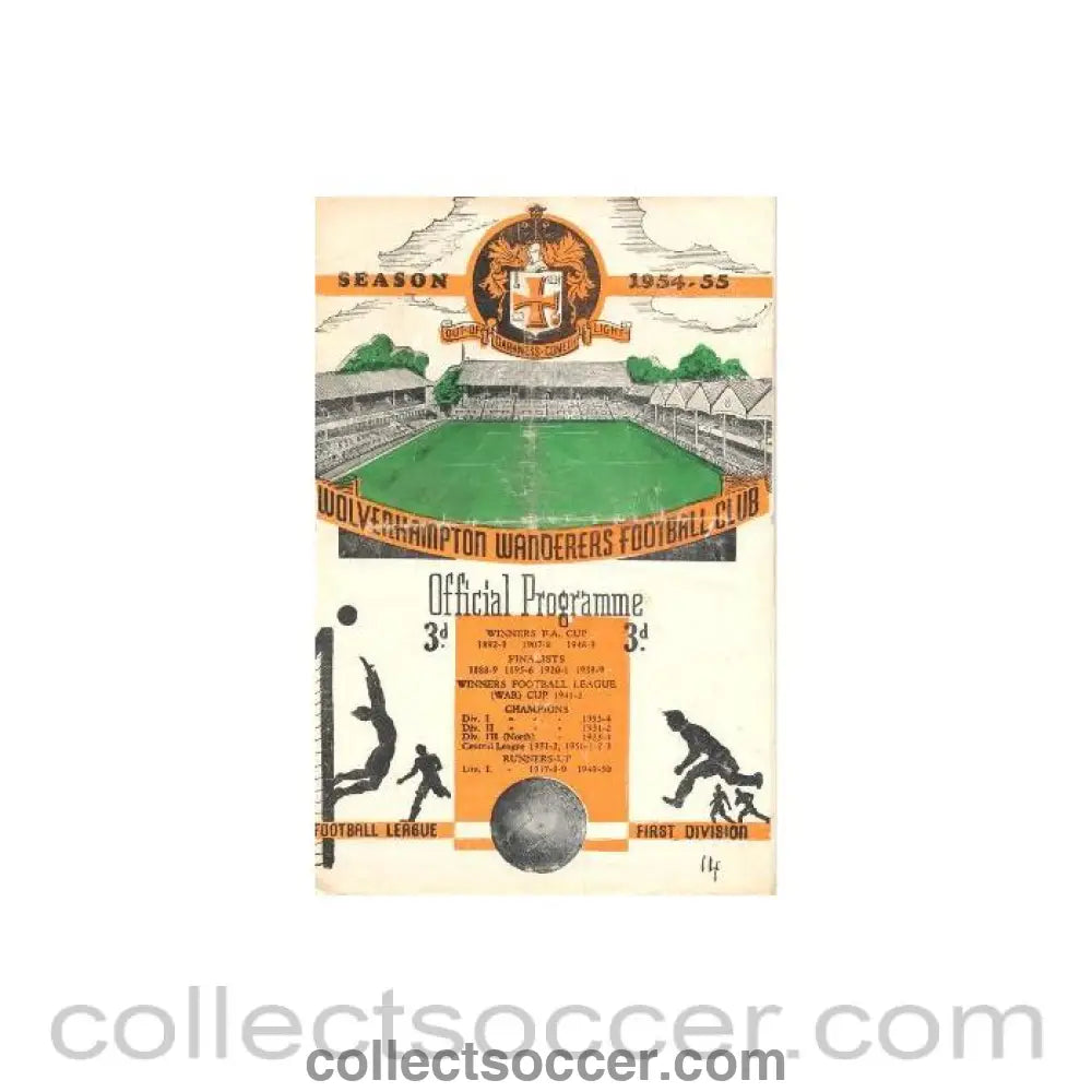 1954 - Wolverhampton Wanderers vChelsea official programme 04/12/1954