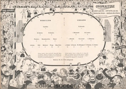 1954 World Cup Quarter Final Brazil V Hungary Programme - The Battle of the Berne - Collect Soccer