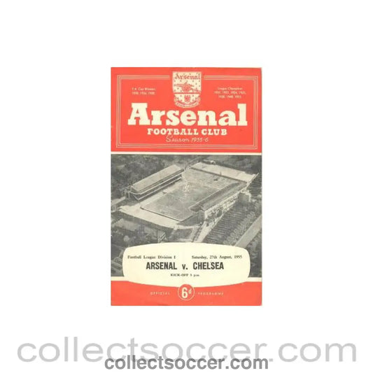 1955 - Arsenal v Chelsea official programme 27/08/1955