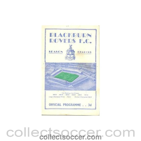 1955 - Blackburn Rovers v Bury official programme 30/04/1955