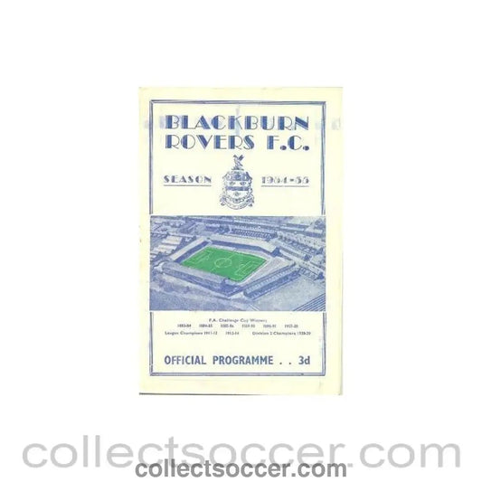 1955 - Blackburn Rovers v Nottingham Forest official programme 05/03/1955 - Collect Soccer