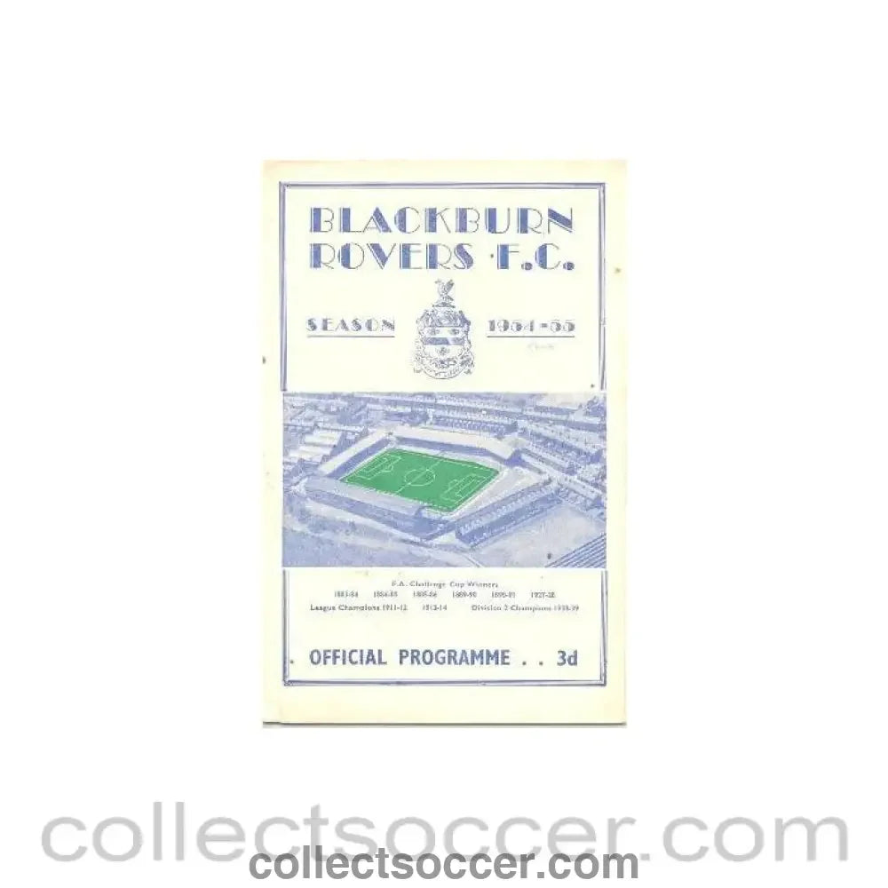 1955 - Blackburn Rovers v Port Vale official programme 19/02/1955 Football League