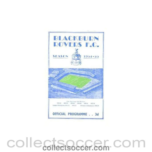 1955 - Blackburn Rovers v Swansea Town official programme 08/011955 F.A. Cup - Collect Soccer