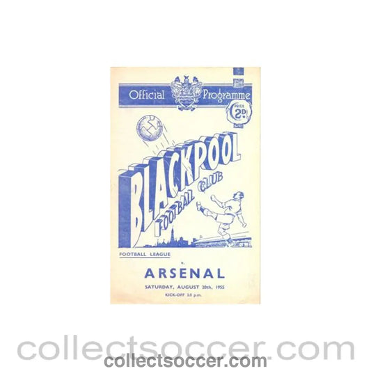 1955 - Blackpool v Arsenal official programme 20/08/1955 Football League