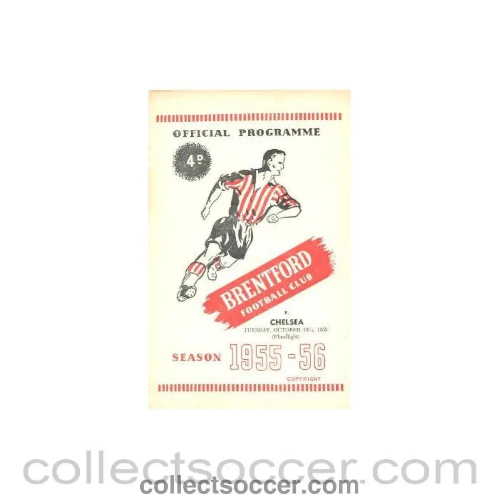 1955 - Brentford vChelsea official programme 18/10/1955 - Collect Soccer