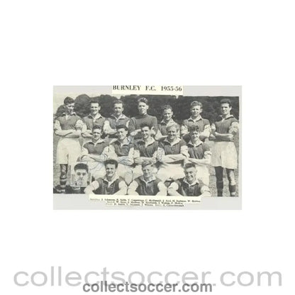 1955 - Burnley signed team photograph newspaper cutting of 1955-1956 - Collect Soccer