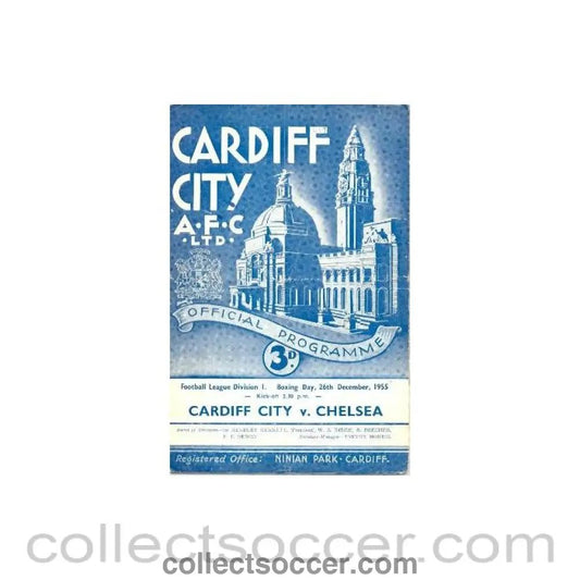 1955 - Cardiff City vChelsea official programme 26/12/1955 - Collect Soccer