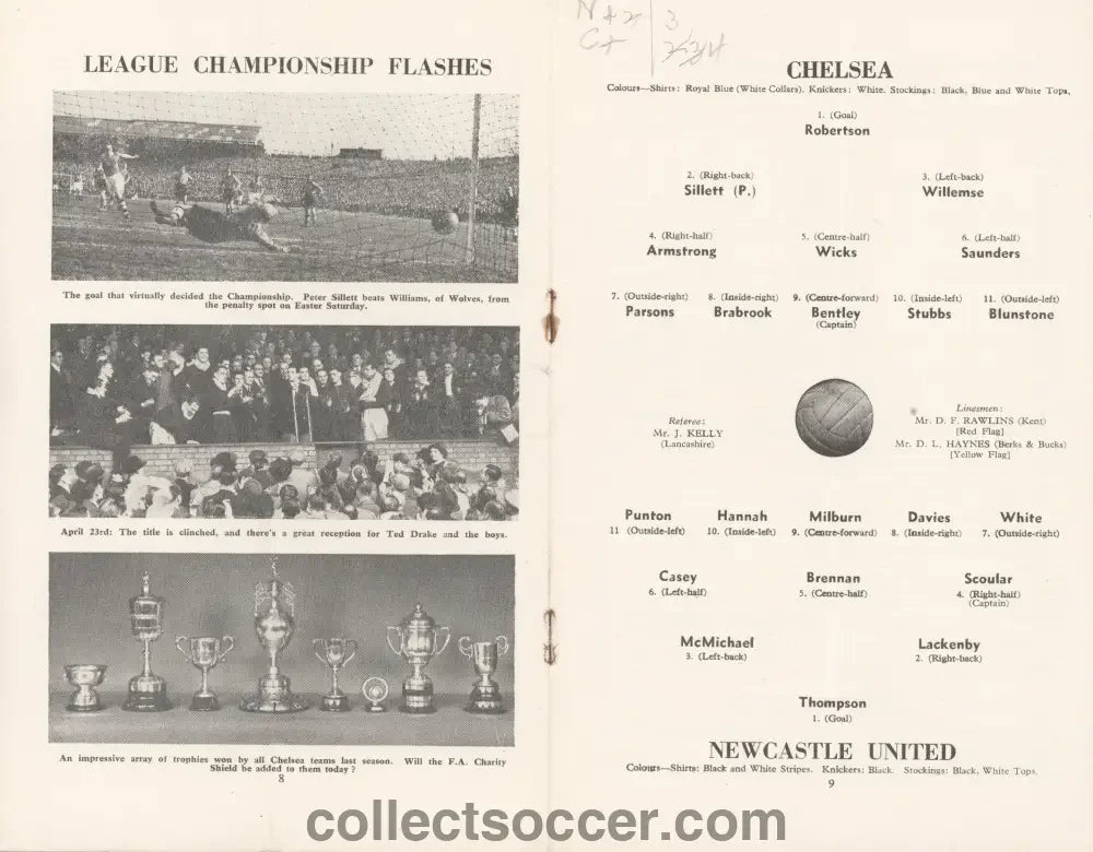 1955 Charity Shield Immaculate Copy Chelsea v Newcastle United Programme - Collect Soccer
