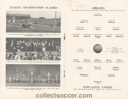 1955 Charity Shield Immaculate Copy Chelsea v Newcastle United Programme - Collect Soccer