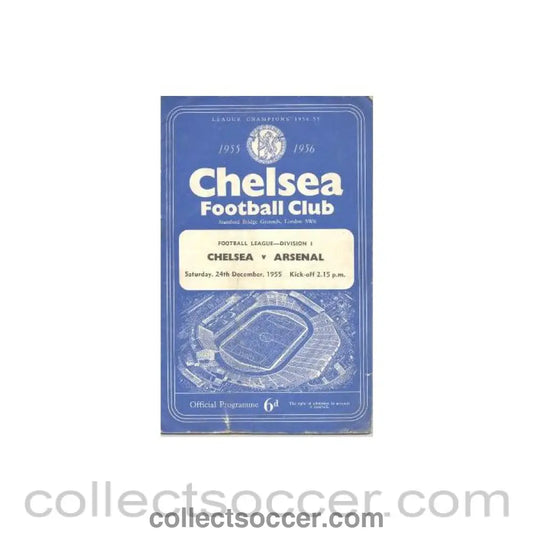 1955 - Chelsea v Arsenal official programme 24/12/1955