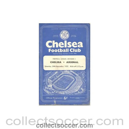 1955 - Chelsea v Arsenal official programme 24/12/1955 - Collect Soccer